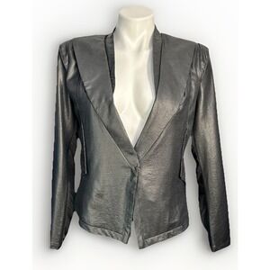 NWT Comme Crop Jacket Metallic Faux Snake Black Medium